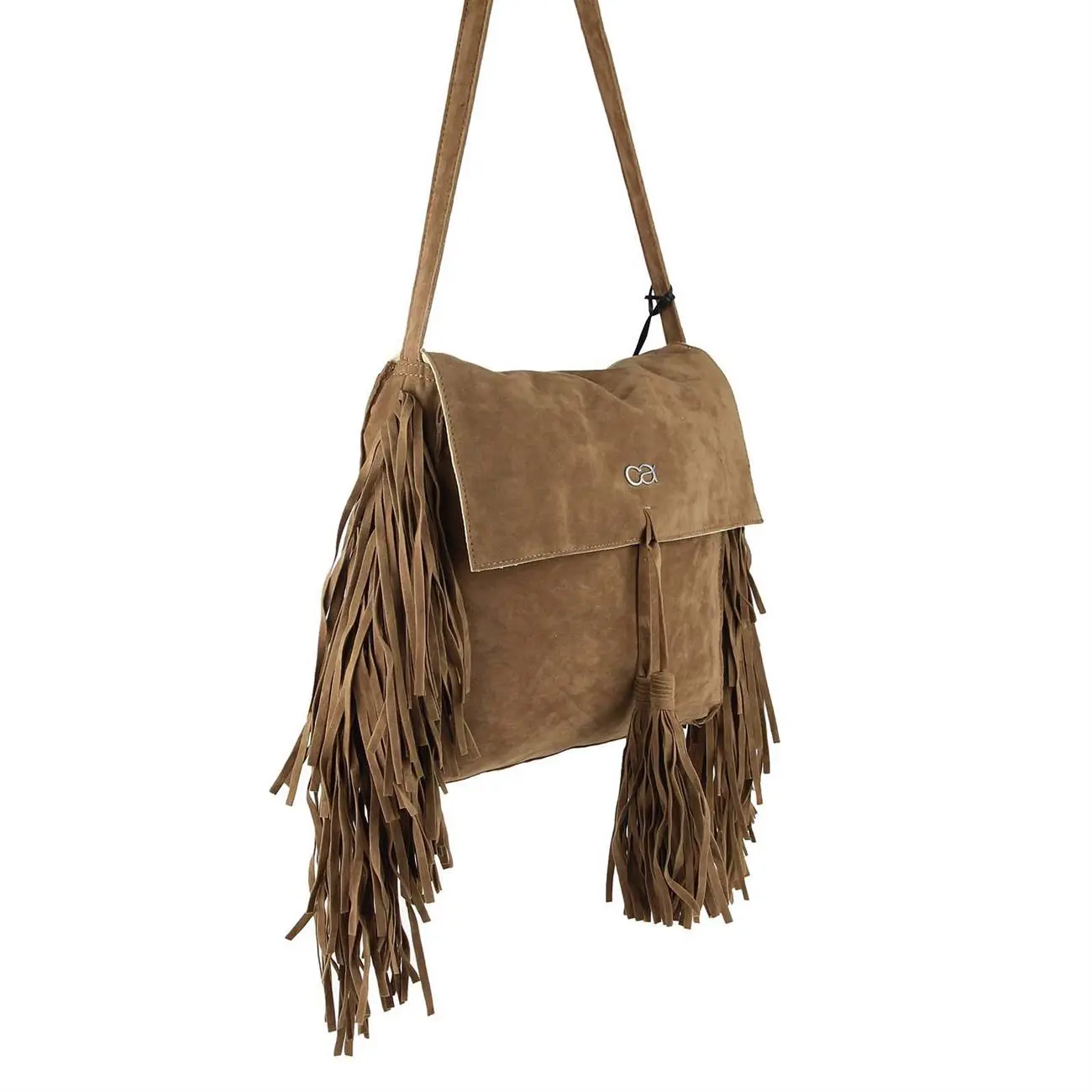 ital-design Fransen Damentasche Schultertasche Umhängetasche Tasche Beutel Beuteltasche Trend-Bags PU Wildleder Online