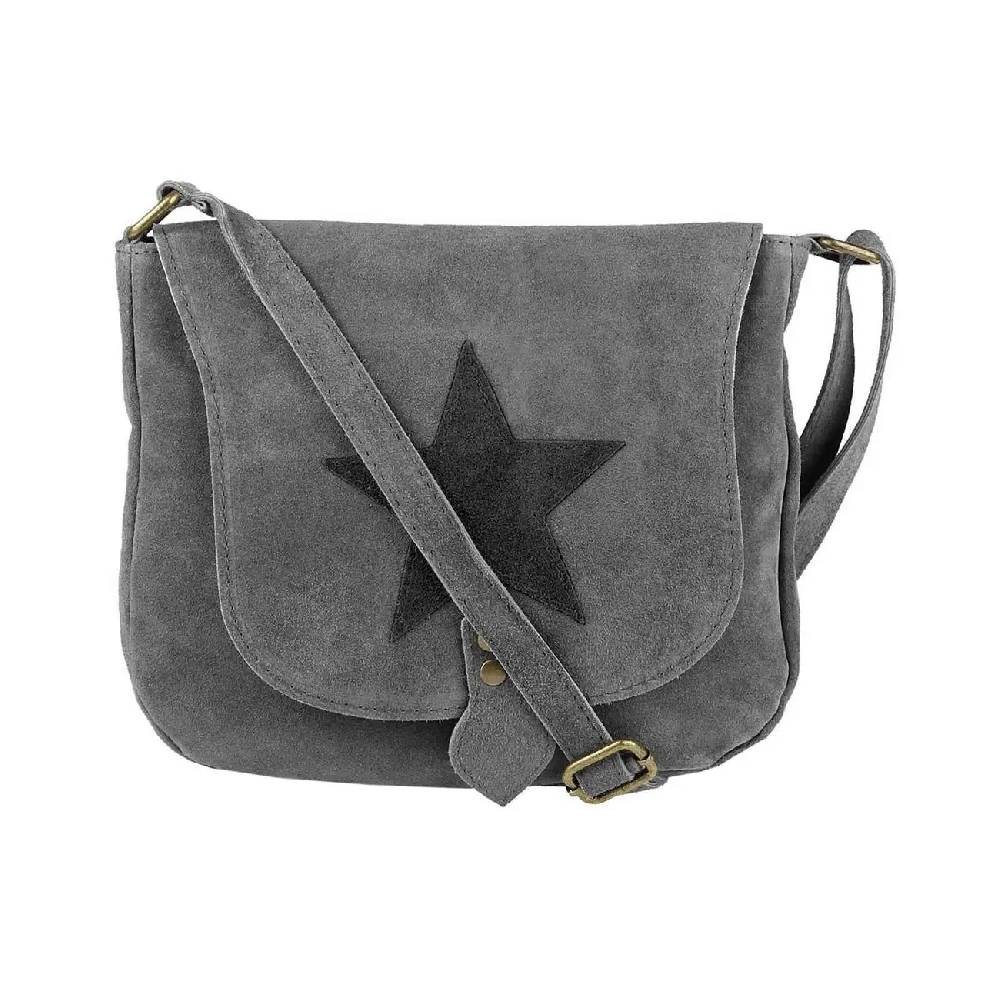 ital-design Stern Tasche Wildleder Schultertasche Damentasche Henkeltasche Ledertasche Outlet