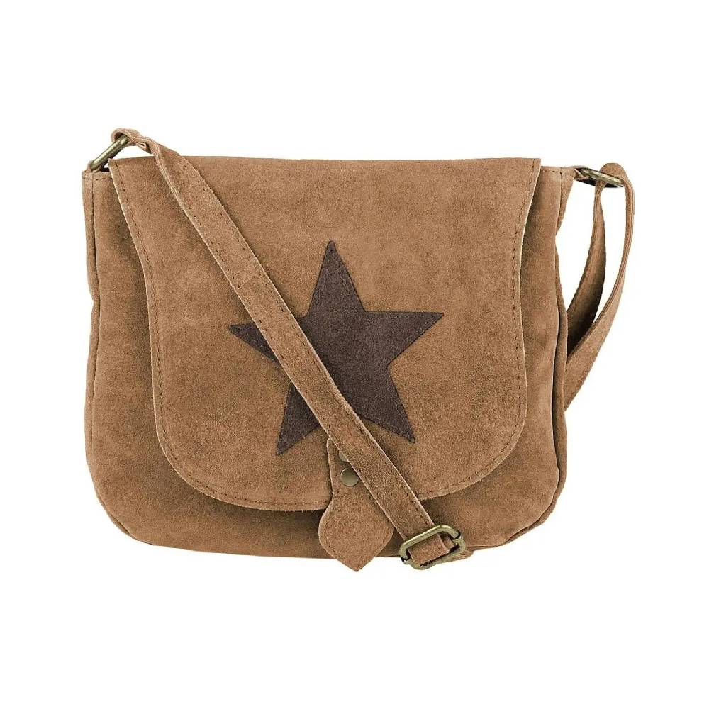 ital-design Stern Tasche Wildleder Schultertasche Damentasche Henkeltasche Ledertasche Outlet