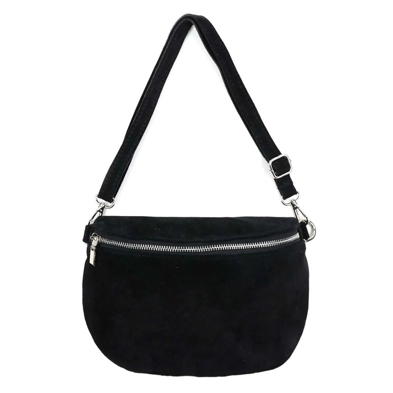 Made in Italy Damen Leder Tasche Brusttasche Gürteltasche Crossbody Hüfttasche Bauchtasche Umhängetasche Wildleder Crossover Schultertasche Handytasche Bodybag Auslauf