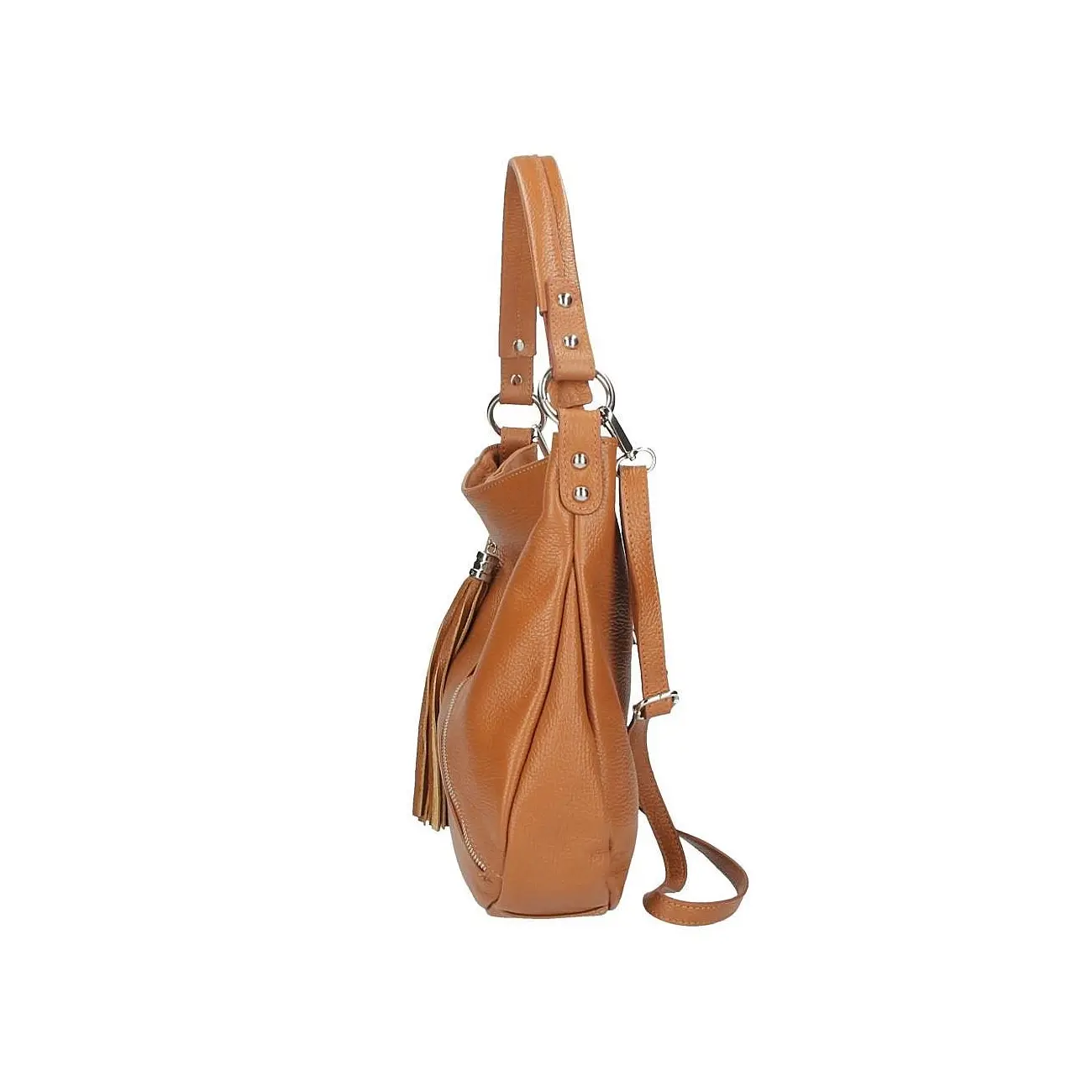 Made in Italy DAMEN LEDER TASCHE Shopper Schultertasche City Bag CrossOver Umhängetasche Henkeltasche Ledertasche Damentasche Fransen Verkauf