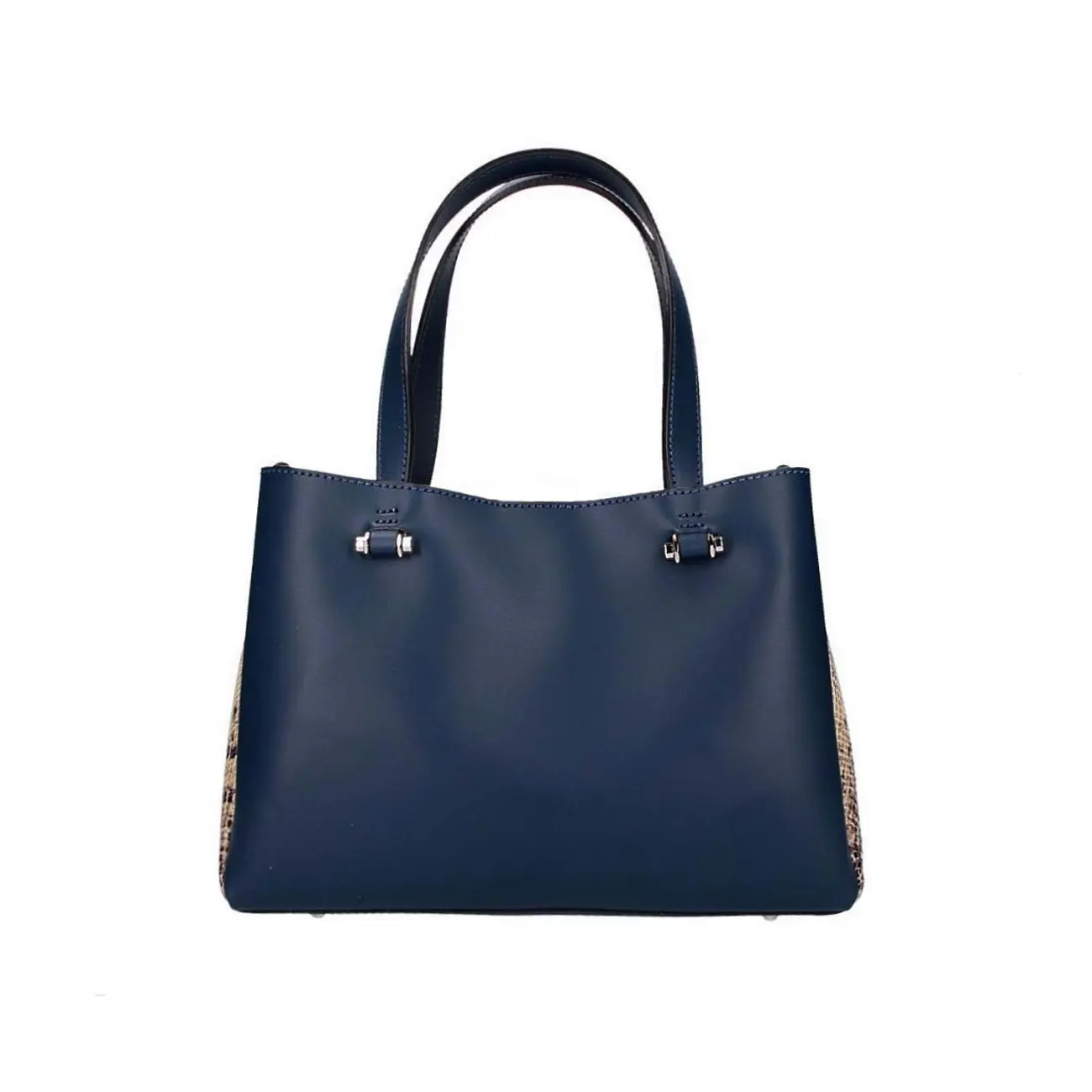 Made in Italy DAMEN LEDERTASCHE Shopper Schultertasche Handtasche Umhängetasche Metallic Python Muster Angebote