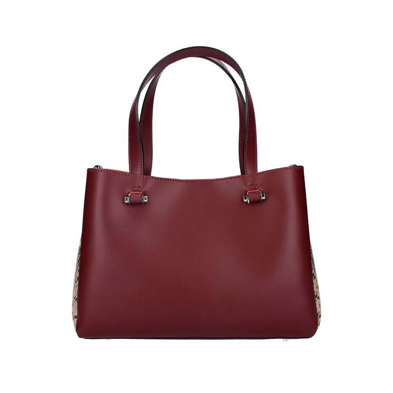 Made in Italy DAMEN LEDERTASCHE Shopper Schultertasche Handtasche Umhängetasche Metallic Python Muster Angebote