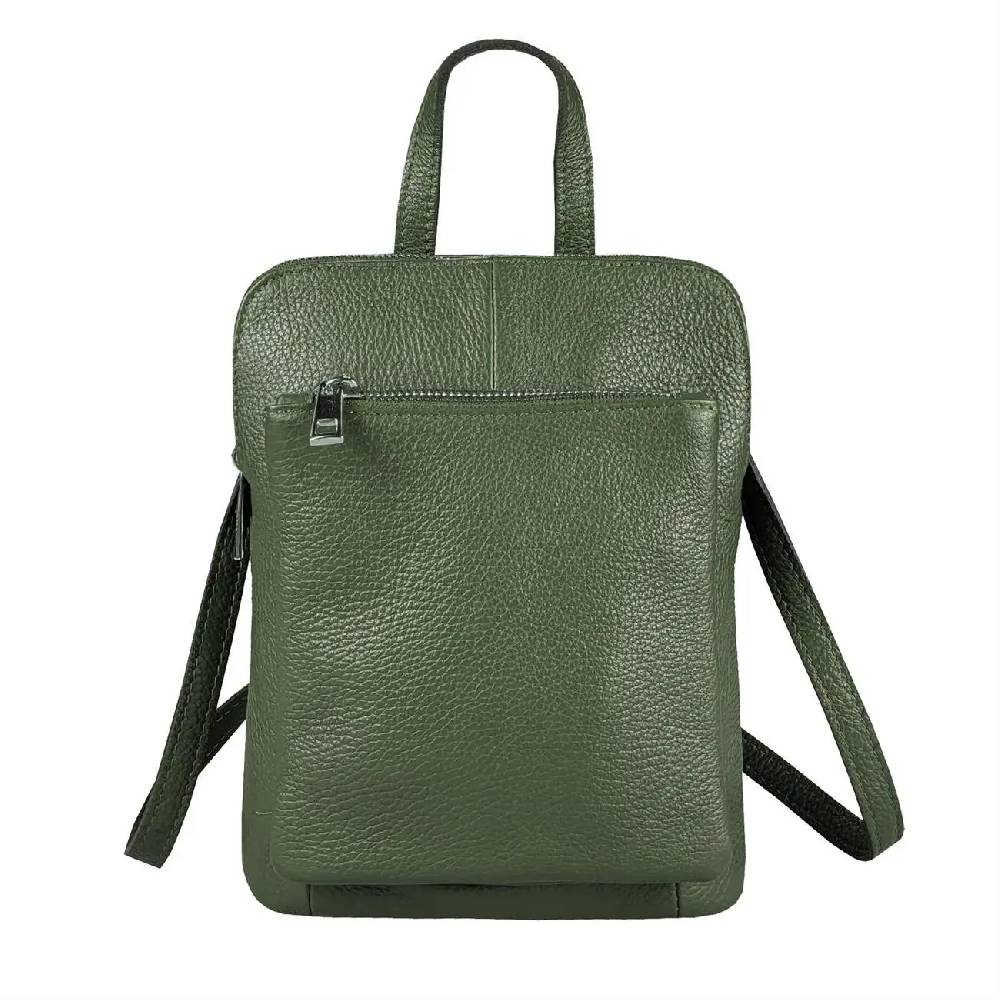 OBC Made in Italy Damen echt Leder Rucksack Bodybag Lederrucksack Tasche Schultertasche Ledertasche Crossbody Cross-Over Sonderangebot