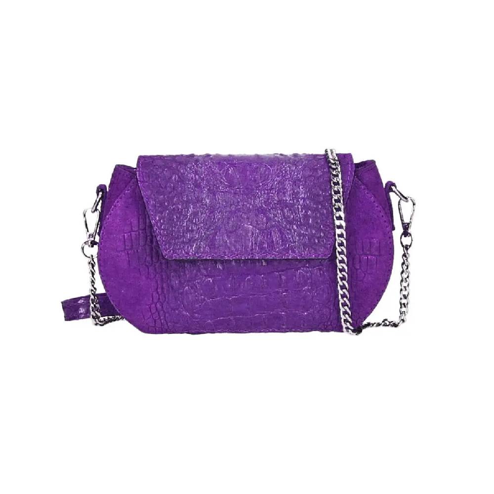 OBC Made in Italy Damen Leder Tasche Kroko Prägung oder Glattleder Umhängetasche Clutch Wildleder Handtasche Ledertasche Schultertasche Versandkostenfrei