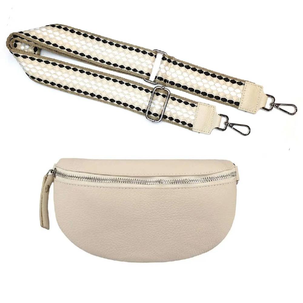 Made in Italy OBC DAMEN SET Gürteltasche + Schultergurt LEDER Crossbody Hüfttasche Bauchtasche Umhängetasche Brusttasche CrossOver Bodybag Schultertasche Handytasche Geldtasche Tasche Kosmetiktasche Begrenztes Angebot
