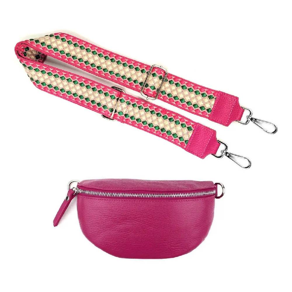 Made in Italy OBC DAMEN SET Gürteltasche + Schultergurt LEDER Crossbody Hüfttasche Bauchtasche Umhängetasche Brusttasche CrossOver Bodybag Schultertasche Handytasche Geldtasche Tasche Kosmetiktasche Begrenztes Angebot