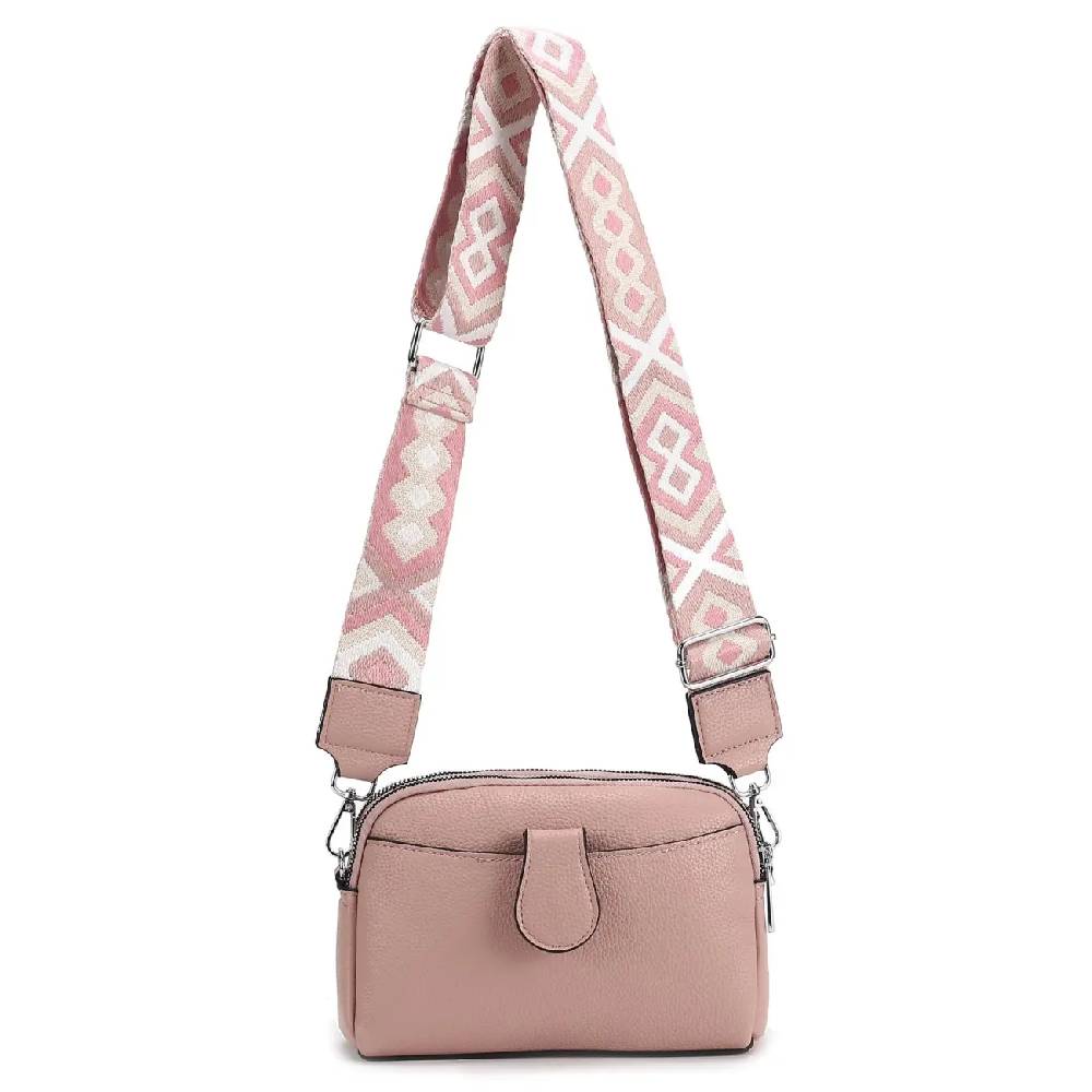 OBC Damen Tasche Crossbody Umhängetasche Bodybag Schultertasche Metallic Handytasche Crossover Kunstleder Handtasche Reise Exklusivangebot