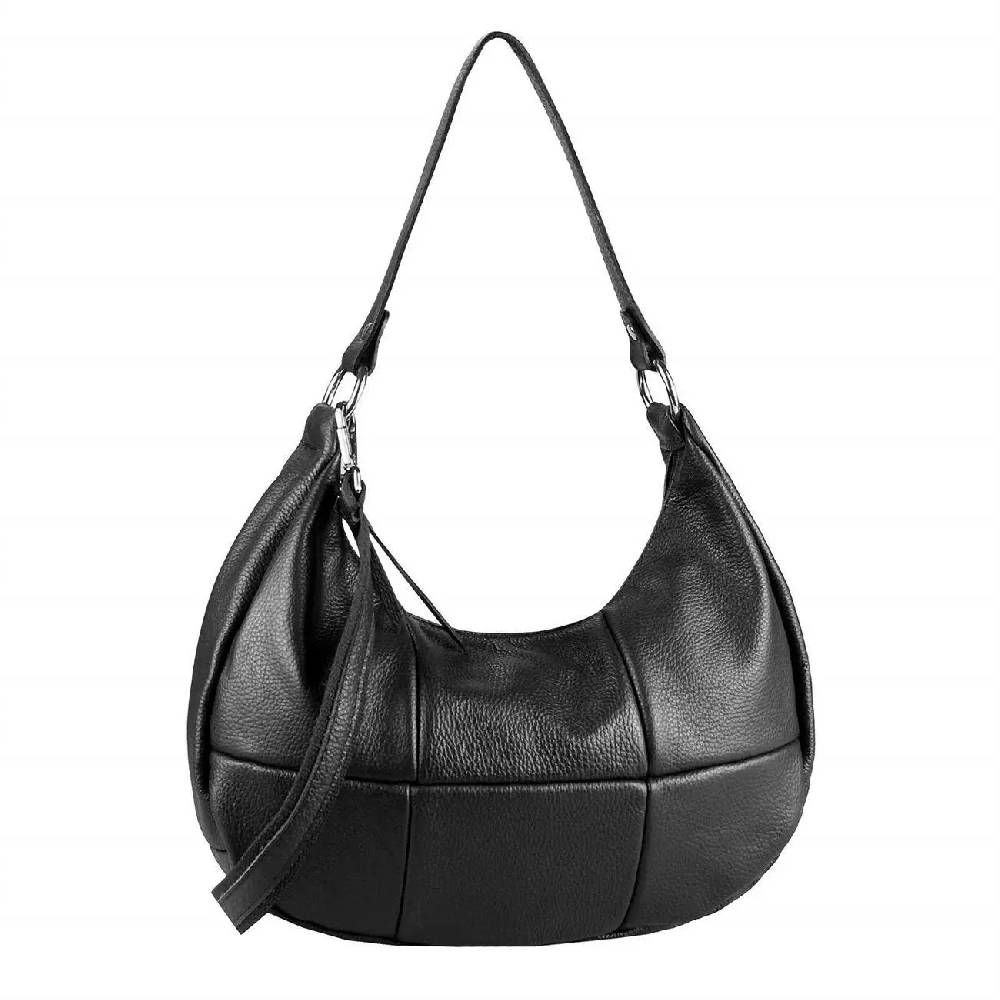 OBC Made in Italy Damen Leder Tasche Shopper Schultertasche Handtasche Umhängetasche Hobo Bag Ledertasche CrossBody City Bag Crossover Zeitlich begrenztes Angebot