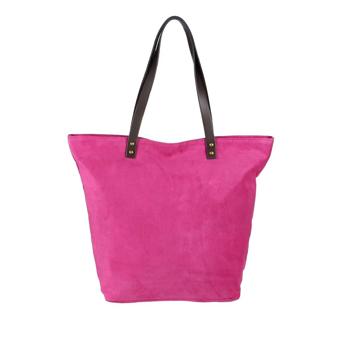 OBC Made in Italy Damen Tasche Leder Velourleder Wildleder Stern Shopper Schultertasche Umhängetasche Exklusive Angebote