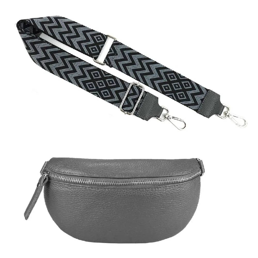 Made in Italy OBC DAMEN SET Gürteltasche + Schultergurt LEDER Crossbody Hüfttasche Bauchtasche Umhängetasche Brusttasche CrossOver Bodybag Schultertasche Handytasche Geldtasche Tasche Kosmetiktasche #1 Neuheiten
