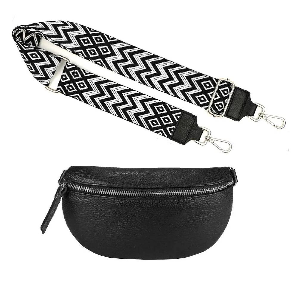 Made in Italy OBC DAMEN SET Gürteltasche + Schultergurt LEDER Crossbody Hüfttasche Bauchtasche Umhängetasche Brusttasche CrossOver Bodybag Schultertasche Handytasche Geldtasche Tasche Kosmetiktasche #1 Neuheiten