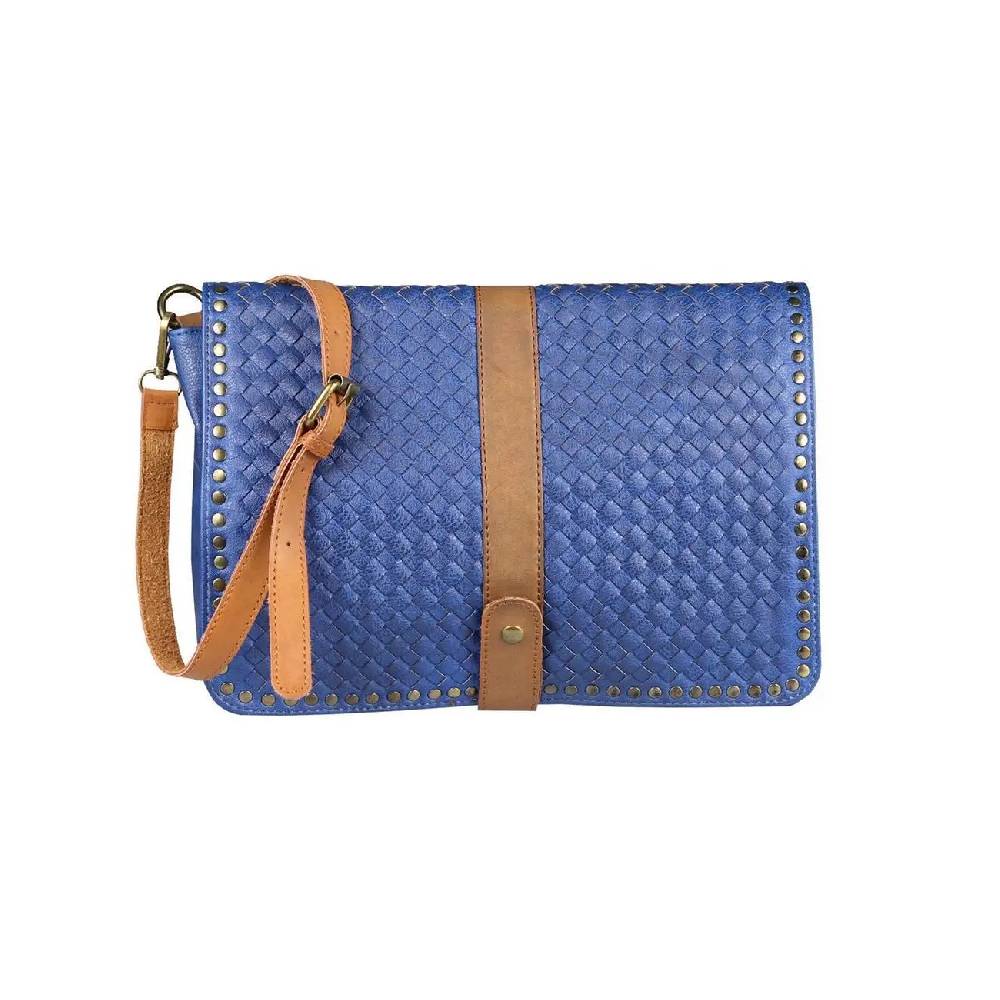 OBC DAMEN Flecht Nieten TASCHE Cross-Over Schultertasche Handtasche Umhängetasche Messenger Bag Leder Optik Saisonale Angebote