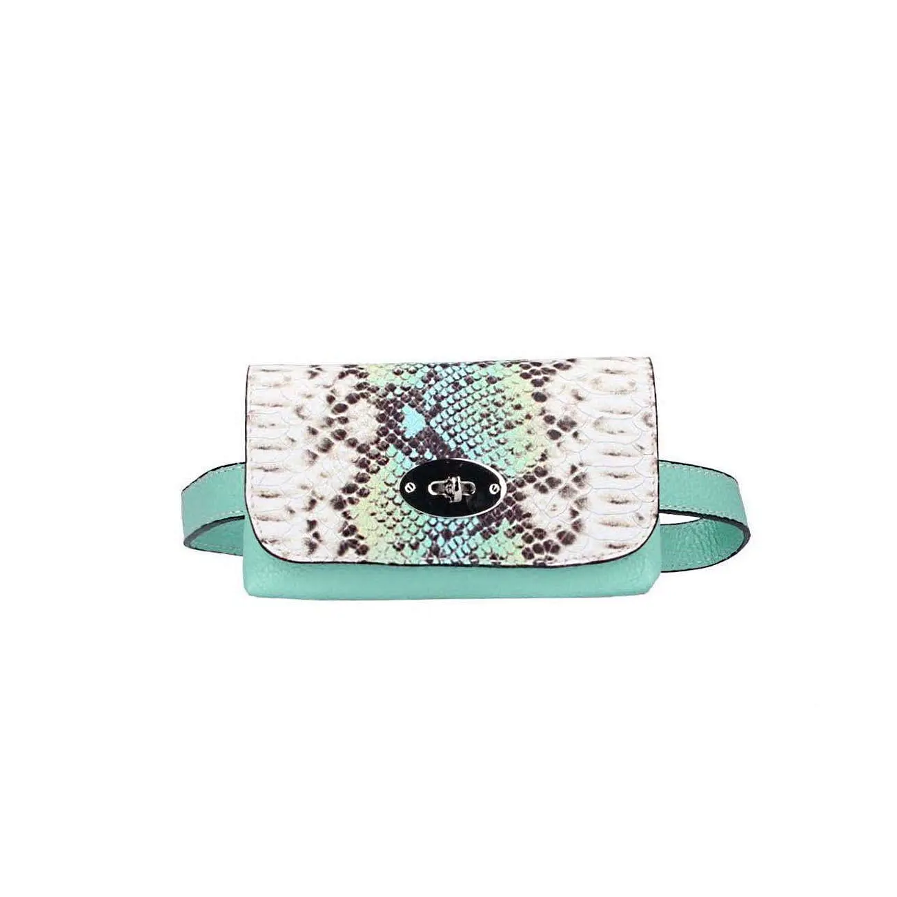 Made in Italy OBC DAMEN LEDER TASCHE Gürteltasche Crossbody Hüfttasche Bauchtasche Python Snake Muster Neueste Stile