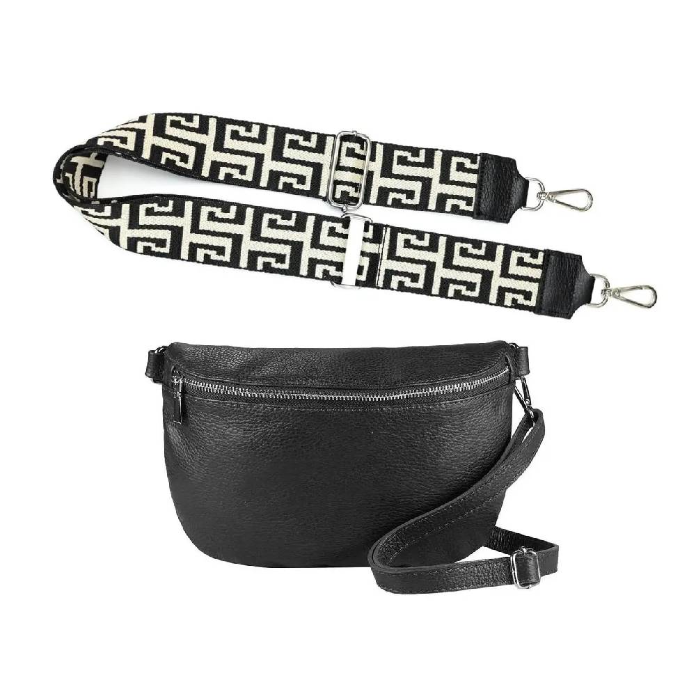 Made in Italy OBC DAMEN SET Gürteltasche + Schultergurt LEDER Crossbody Hüfttasche Bauchtasche Umhängetasche Brusttasche CrossOver Bodybag Schultertasche Handytasche Geldtasche Tasche Kosmetiktasche Bis zu 50% Rabatt