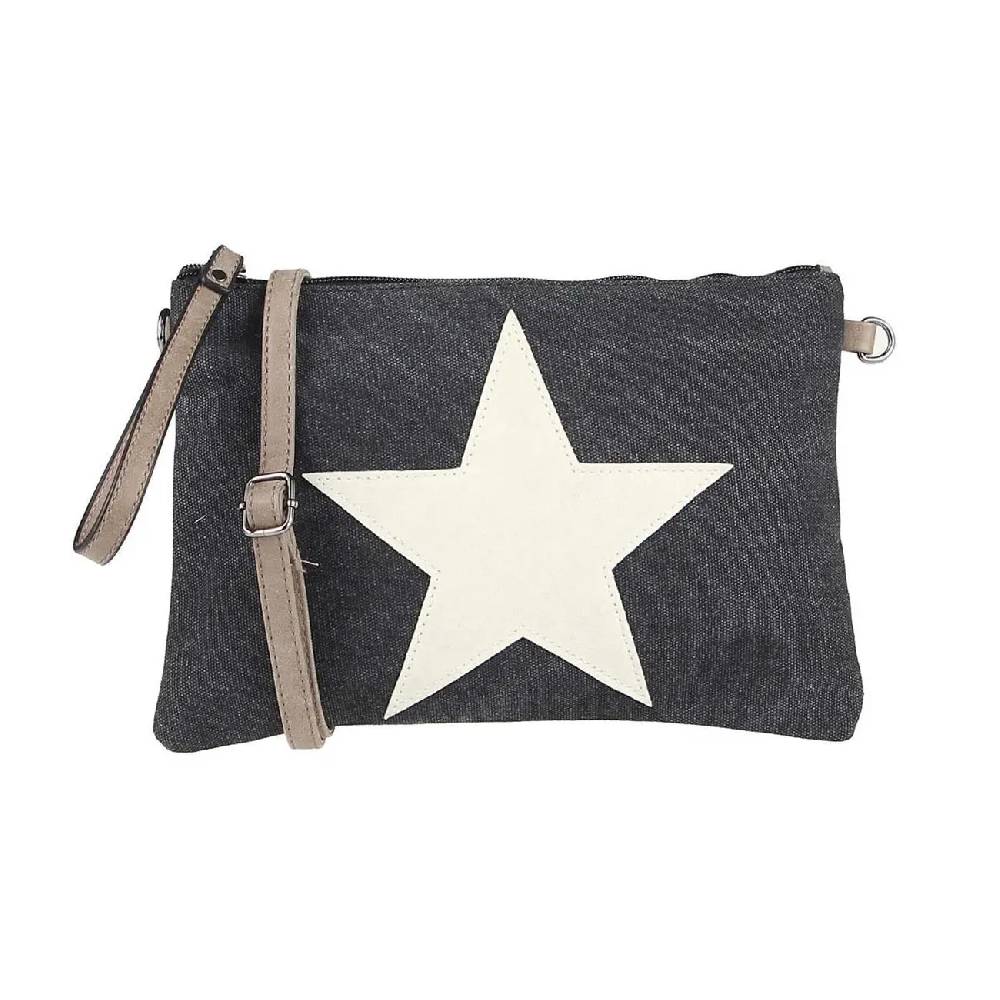 OBC Damen Stern Clutch Tasche Canvas Leder Strass Schultertasche Umhängetasche Vierteljährliche Förderung