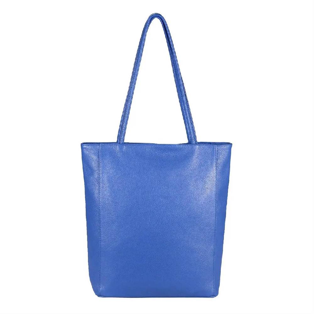 OBC Made in Italy Damen Echt Leder Tasche Shopper Schultertasche Henkeltasche Din-A4 Tote Bag Handtasche Umhängetasche Ledertasche Beuteltasche Speichern exportieren