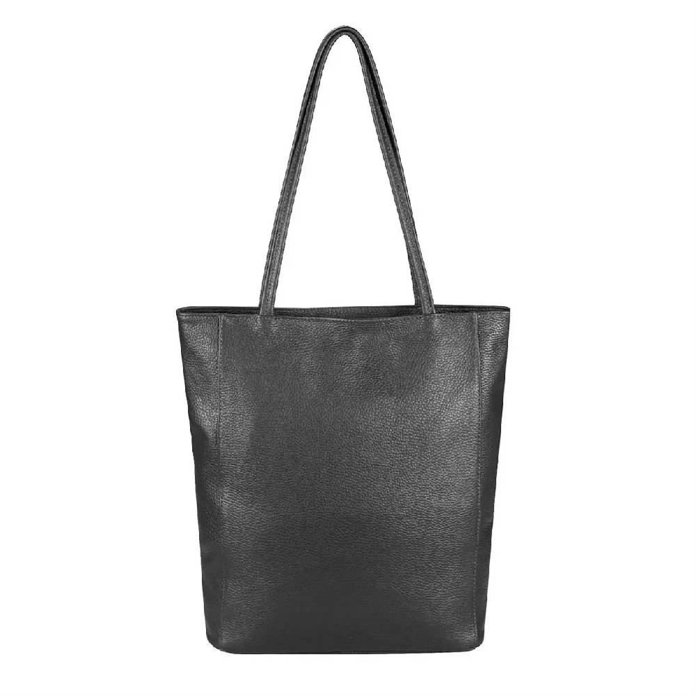 OBC Made in Italy Damen Echt Leder Tasche Shopper Schultertasche Henkeltasche Din-A4 Tote Bag Handtasche Umhängetasche Ledertasche Beuteltasche Speichern exportieren