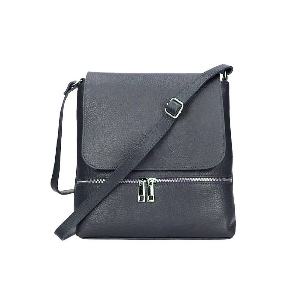OBC Made in Italy DAMEN LEDER TASCHE Messenger Crossbody Handtasche Schultertasche CrossOver Umhängetasche Shopper Damentasche Überschlagtasche Tablettasche bis ca. 7-9 Zoll Black Friday Preise
