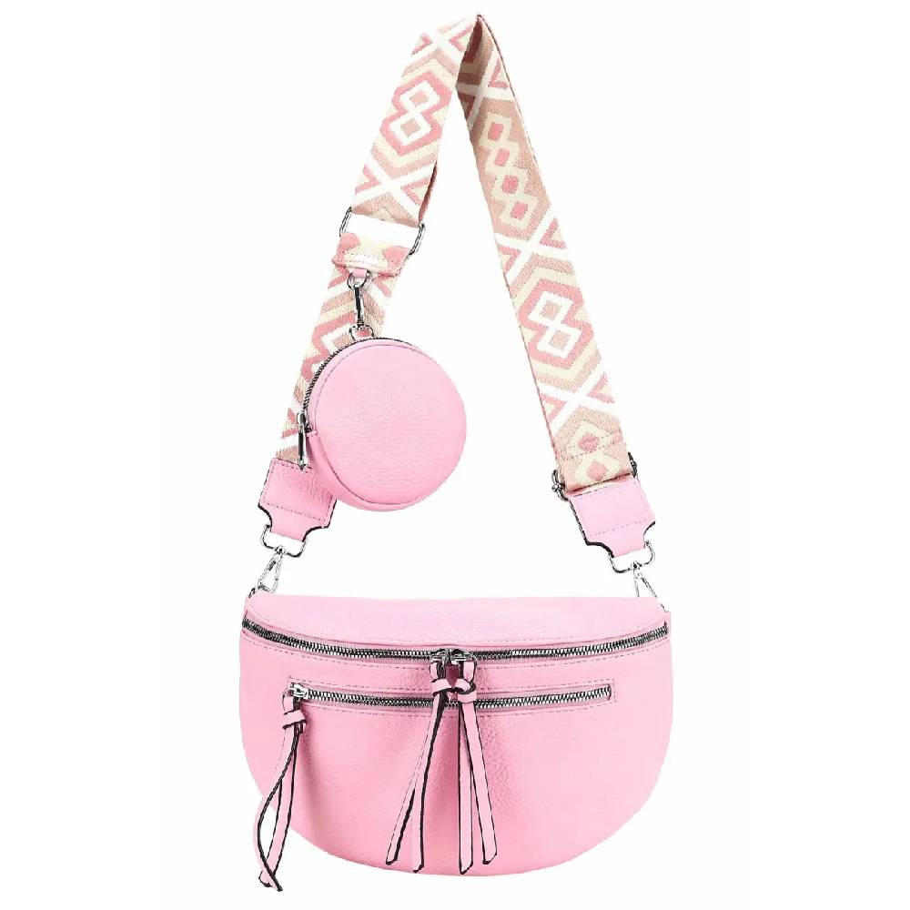 OBC ITALYSHOP24 Damen Tasche Umhängetasche Brusttasche Muster Gürtel Bauchtasche Crossbody Gürteltasche Hüfttasche Crossover Bodybag Schultertasche Handytasche Leder Optik Angebote