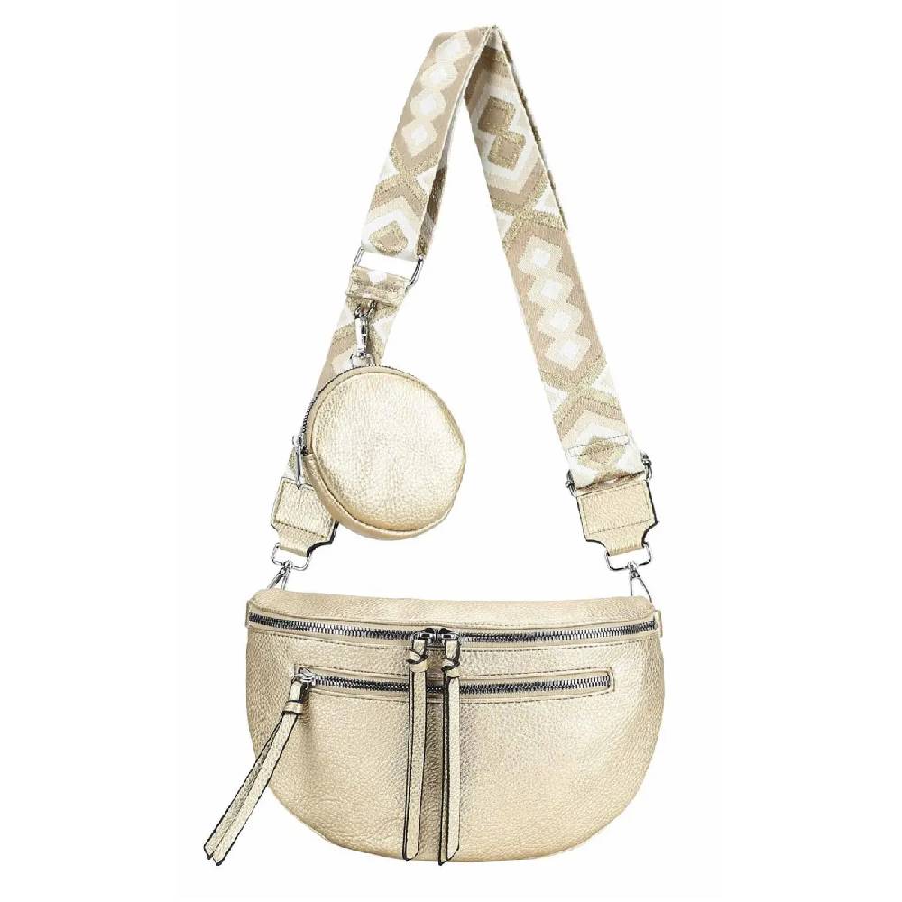OBC ITALYSHOP24 Damen Tasche Umhängetasche Brusttasche Muster Gürtel Bauchtasche Crossbody Gürteltasche Hüfttasche Crossover Bodybag Schultertasche Handytasche Leder Optik Angebote