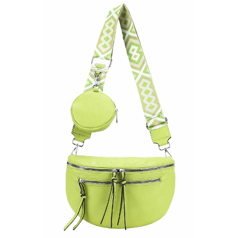 OBC ITALYSHOP24 Damen Tasche Umhängetasche Brusttasche Muster Gürtel Bauchtasche Crossbody Gürteltasche Hüfttasche Crossover Bodybag Schultertasche Handytasche Leder Optik Angebote