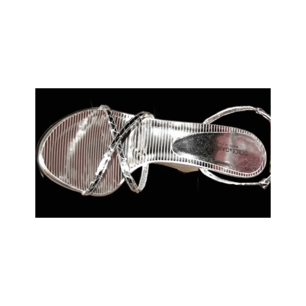 Dolce & Gabbana D&G HIGH HEELS Keil Sandalette Wedges Lederschuhe Schuhe Silber 37,5 Günstiger Verkauf