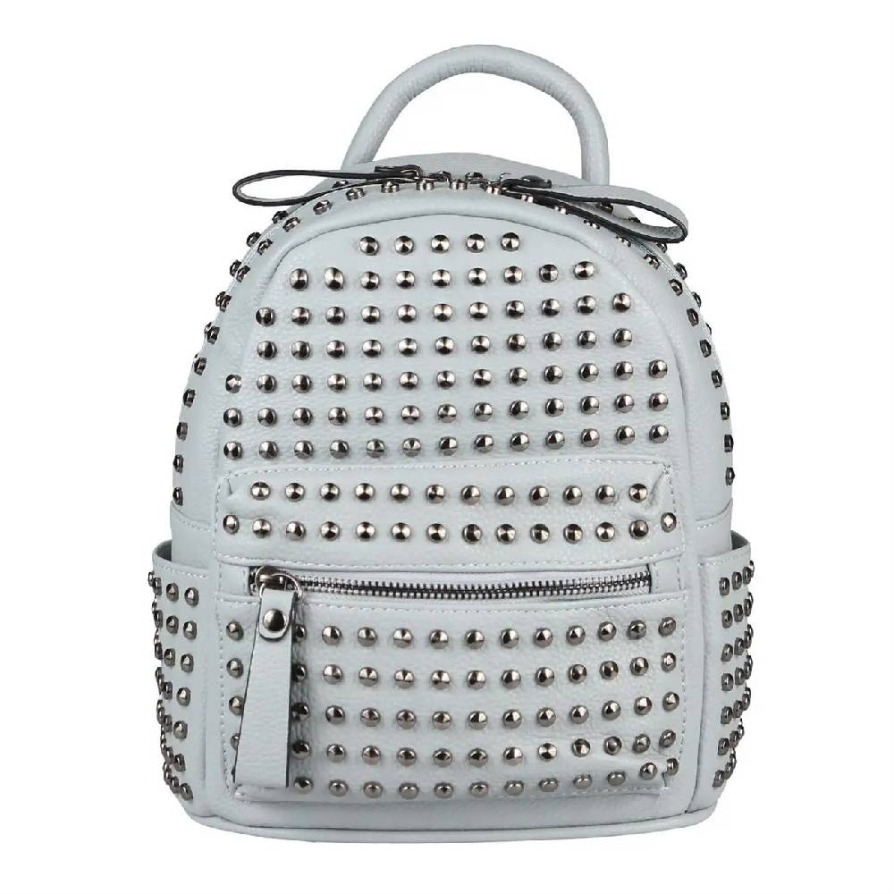 DAMEN NIETEN RUCKSACK TASCHE Cityrucksack Stadtrucksack Metallic Backpack Schultertasche Handtasche Umhängetasche Shopper Daypack Saisonschlussverkauf