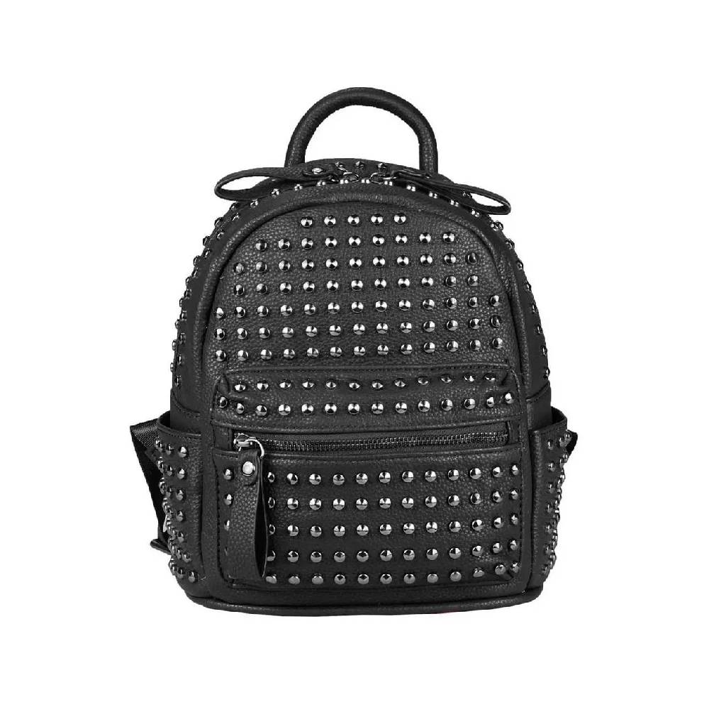 DAMEN NIETEN RUCKSACK TASCHE Cityrucksack Stadtrucksack Metallic Backpack Schultertasche Handtasche Umhängetasche Shopper Daypack Saisonschlussverkauf
