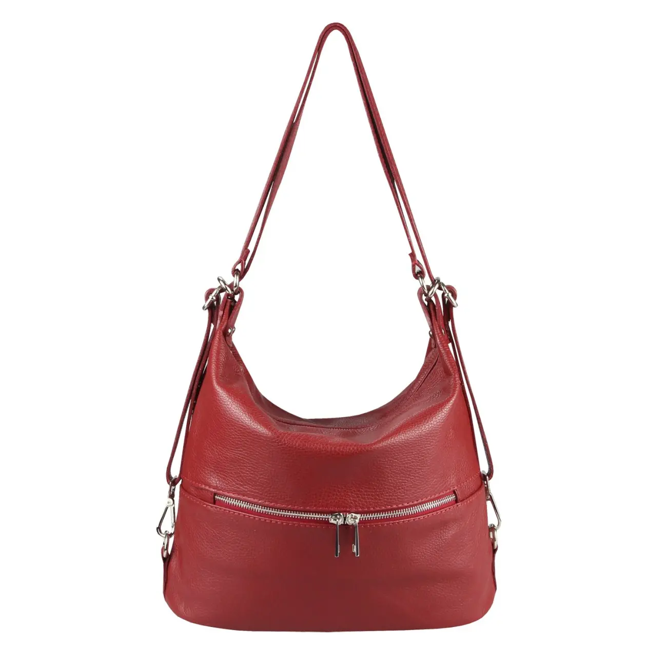 OBC Made in Italy DAMEN echt LEDER 2in1 Handtasche Rucksack Schultertasche CityRucksack Stadtrucksack BackPack Lederrucksack Daypack Ledertasche Weihnachtsangebot