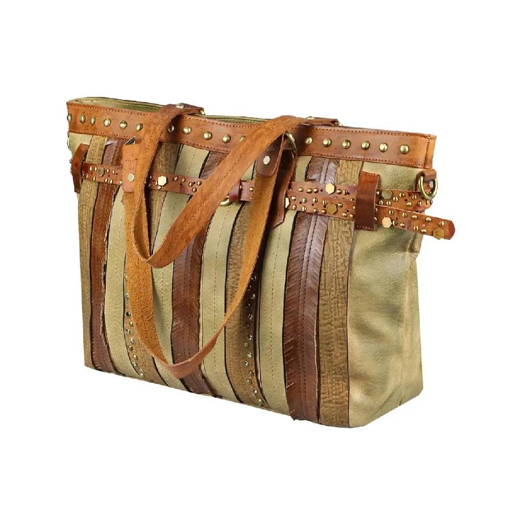 DAMEN TASCHE DIN-A4 Shopper Tote Bag Henkeltasche Handtasche Leder Optik Umhängetasche Schultertasche Beuteltasche Nietentasche Neueste Mode