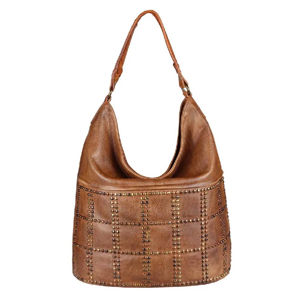 DAMEN HAND-TASCHE Hobo Bag Tasche Henkeltasche Nietentasche Umhängetasche Shopper Schultertasche Beuteltasche Exklusive Angebote