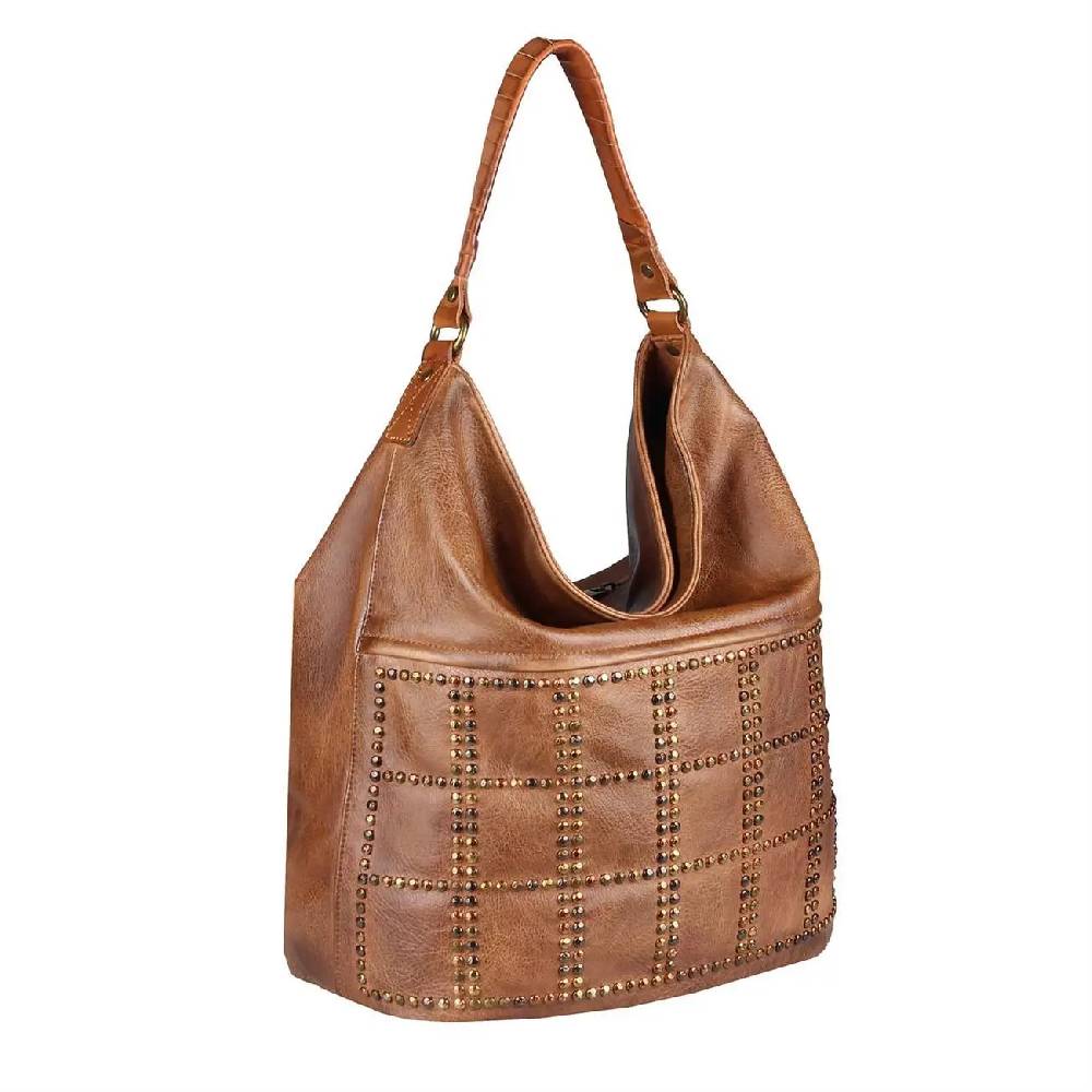 DAMEN HAND-TASCHE Hobo Bag Tasche Henkeltasche Nietentasche Umhängetasche Shopper Schultertasche Beuteltasche Exklusive Angebote
