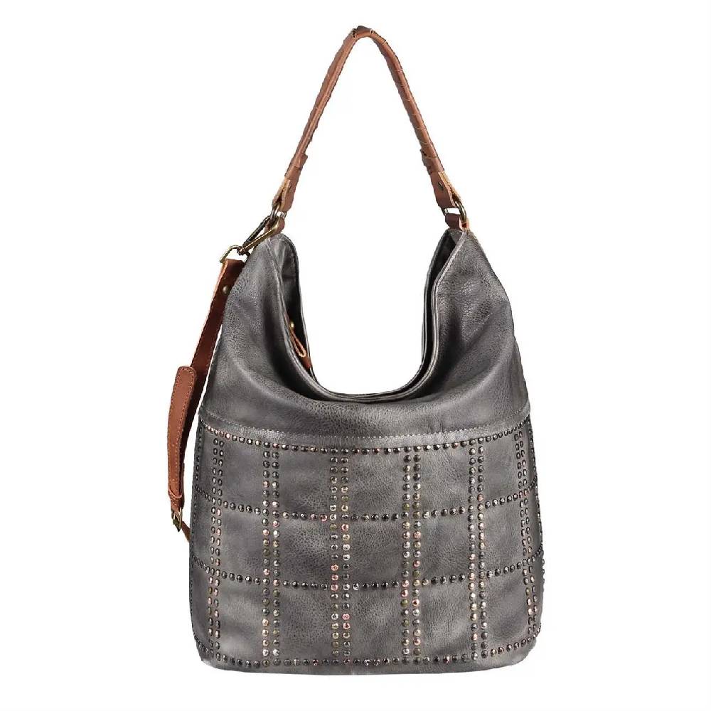 DAMEN HAND-TASCHE Hobo Bag Tasche Henkeltasche Nietentasche Umhängetasche Shopper Schultertasche Beuteltasche Exklusive Angebote