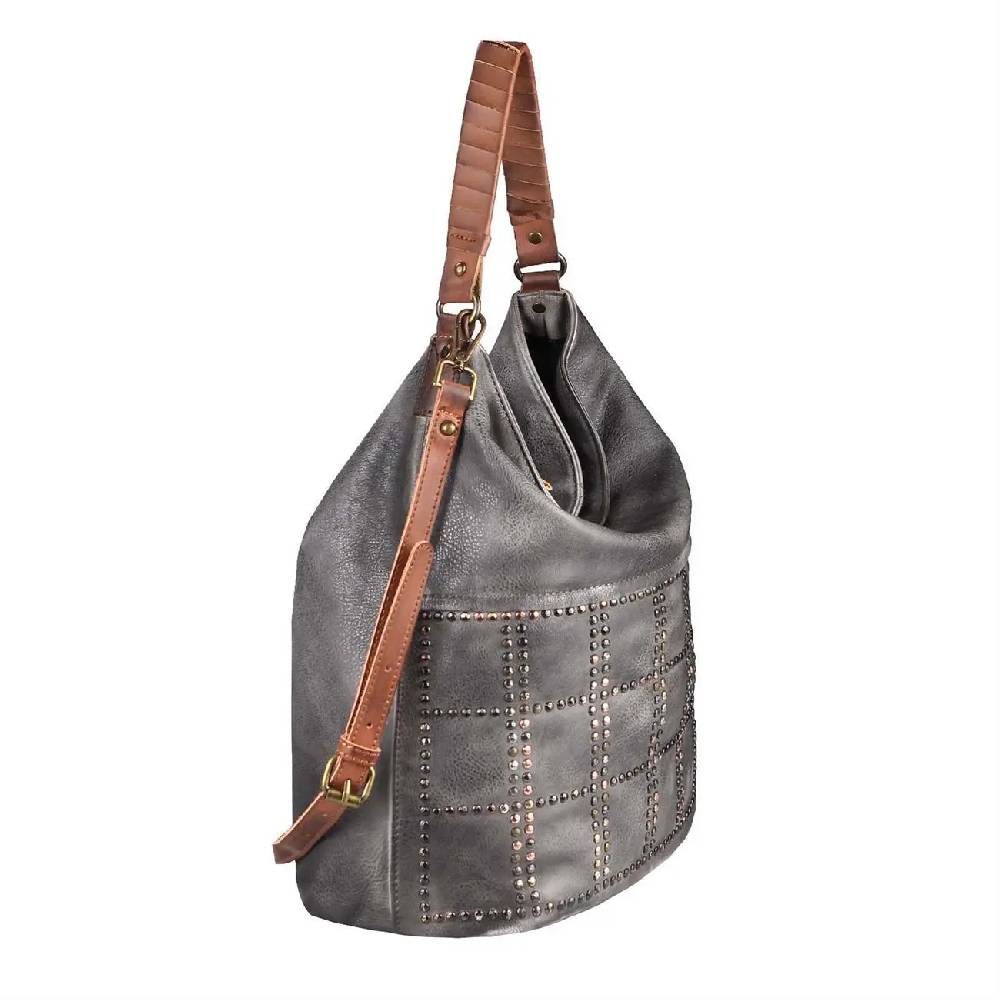 DAMEN HAND-TASCHE Hobo Bag Tasche Henkeltasche Nietentasche Umhängetasche Shopper Schultertasche Beuteltasche Exklusive Angebote