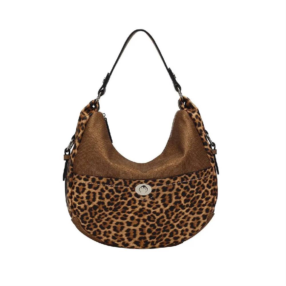 OBC DAMEN SHOPPER TASCHE HANDTASCHE Hobo Bag Kette Henkeltasche Schultertasche Umhängetasche Beuteltasche Leoparden Print Neuheiten