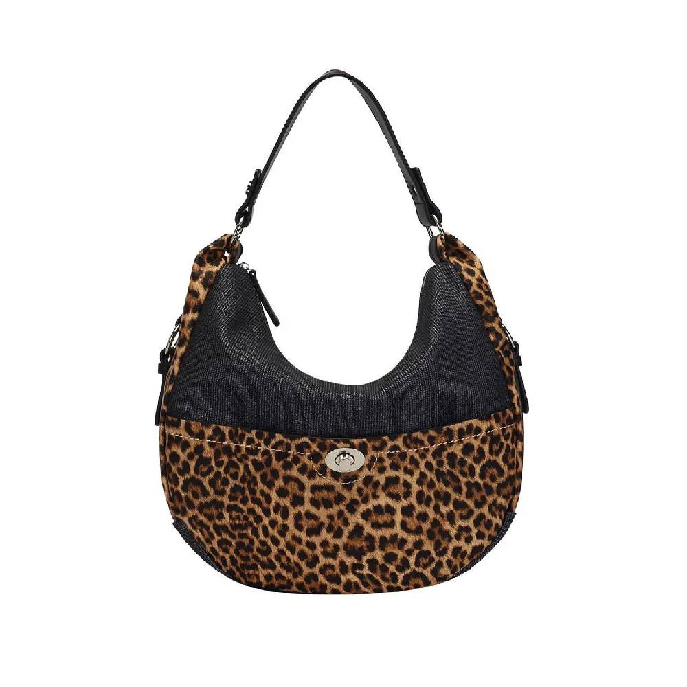 OBC DAMEN SHOPPER TASCHE HANDTASCHE Hobo Bag Kette Henkeltasche Schultertasche Umhängetasche Beuteltasche Leoparden Print Neuheiten