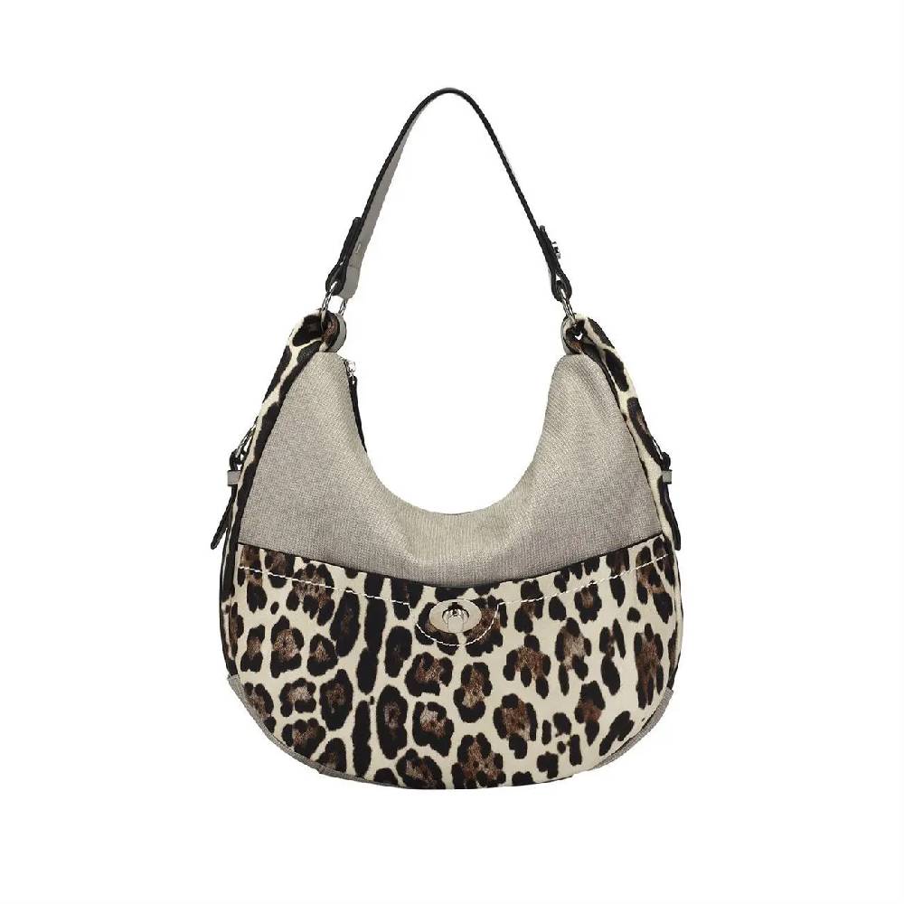 OBC DAMEN SHOPPER TASCHE HANDTASCHE Hobo Bag Kette Henkeltasche Schultertasche Umhängetasche Beuteltasche Leoparden Print Neuheiten