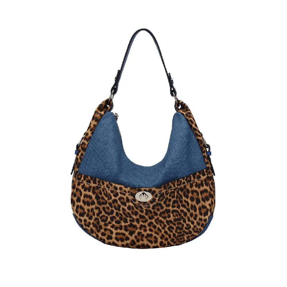 OBC DAMEN SHOPPER TASCHE HANDTASCHE Hobo Bag Kette Henkeltasche Schultertasche Umhängetasche Beuteltasche Leoparden Print Neuheiten