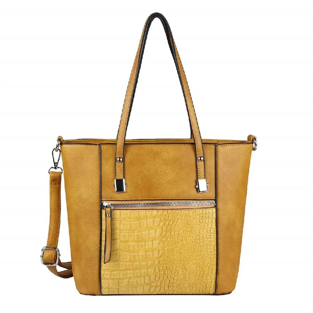 OBC DAMEN TASCHE Schultertasche Umhängetasche Tote Bag Kroko Businesstasche Shopper Workbag Leder Optik Bestseller