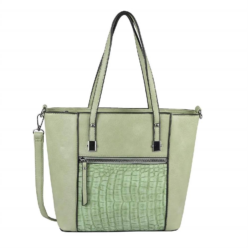 OBC DAMEN TASCHE Schultertasche Umhängetasche Tote Bag Kroko Businesstasche Shopper Workbag Leder Optik Bestseller
