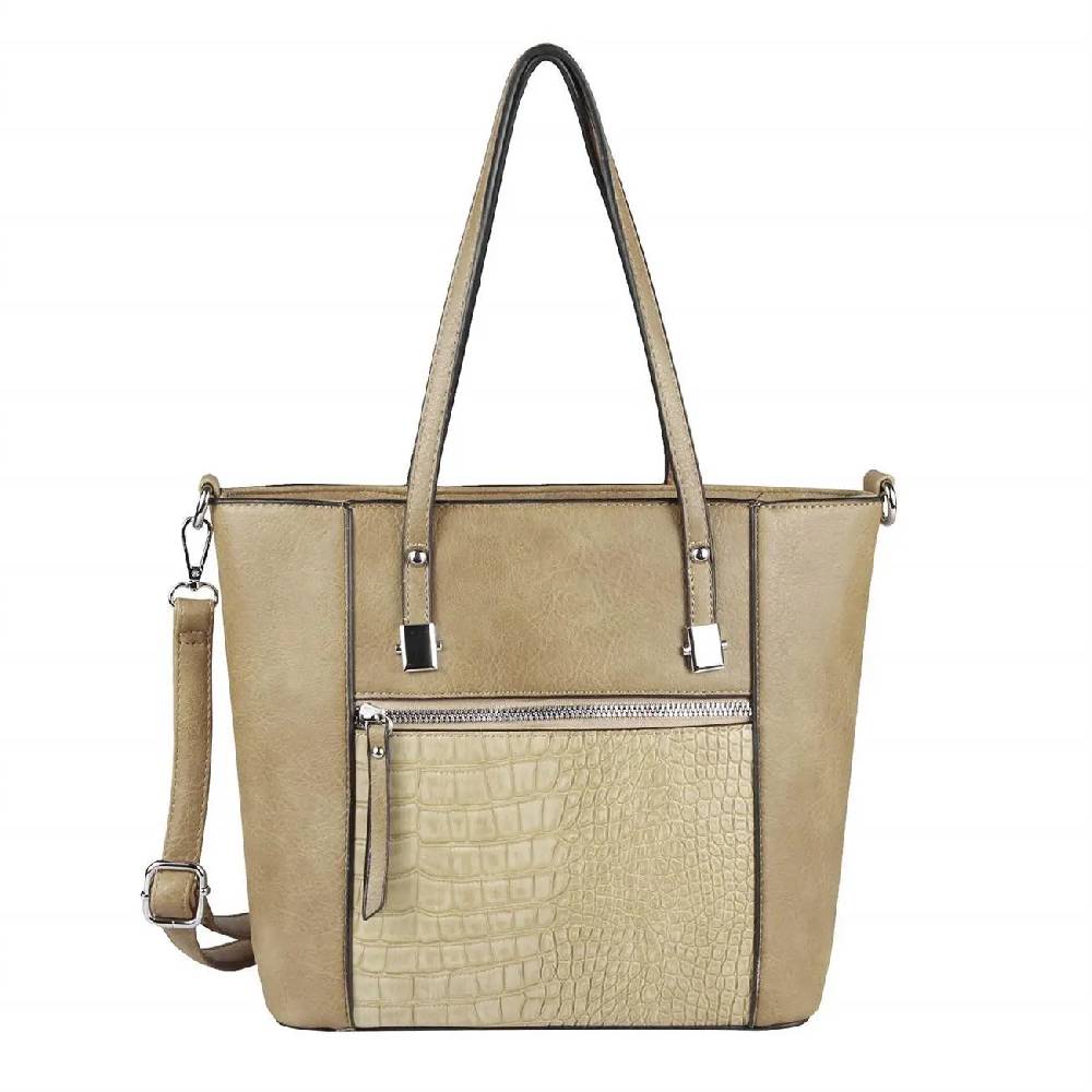OBC DAMEN TASCHE Schultertasche Umhängetasche Tote Bag Kroko Businesstasche Shopper Workbag Leder Optik Bestseller