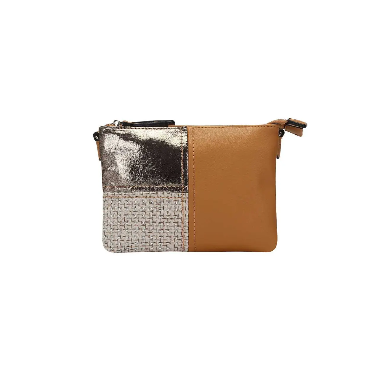DAMEN 2xFach ABEND TASCHE CLUTCH POCHETTE Unterarmtasche Handtasche Schultertasche Umhängetasche Leder Optik Silbern Kauf eins, bekomm eins gratis