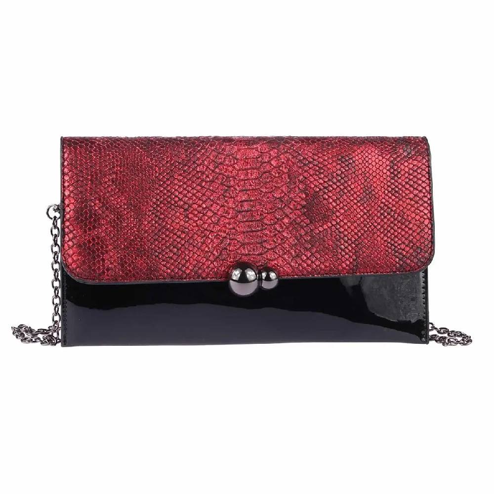 DAMEN ABENDTASCHE CLUTCH POCHETTE Umschlag-Tasche Reptilprägung Kettentasche Unterarmtasche Handtasche Schultertasche Umhängetasche Tägliche Deals