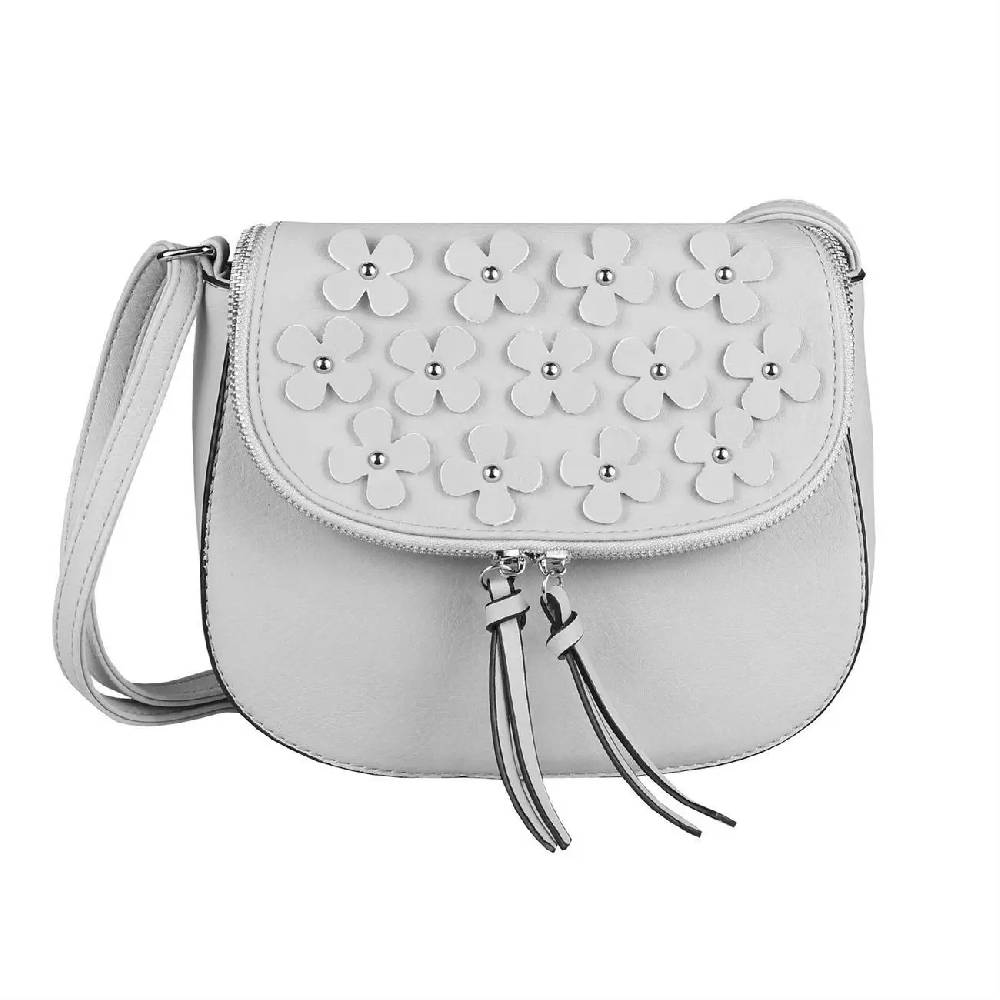 DAMEN BLUMEN TASCHE Schultertasche Umhängetasche Schmucktasche CrossOver Handtasche Abendtasche Crossbody Henkeltasche Leder Optik Sonderangebote