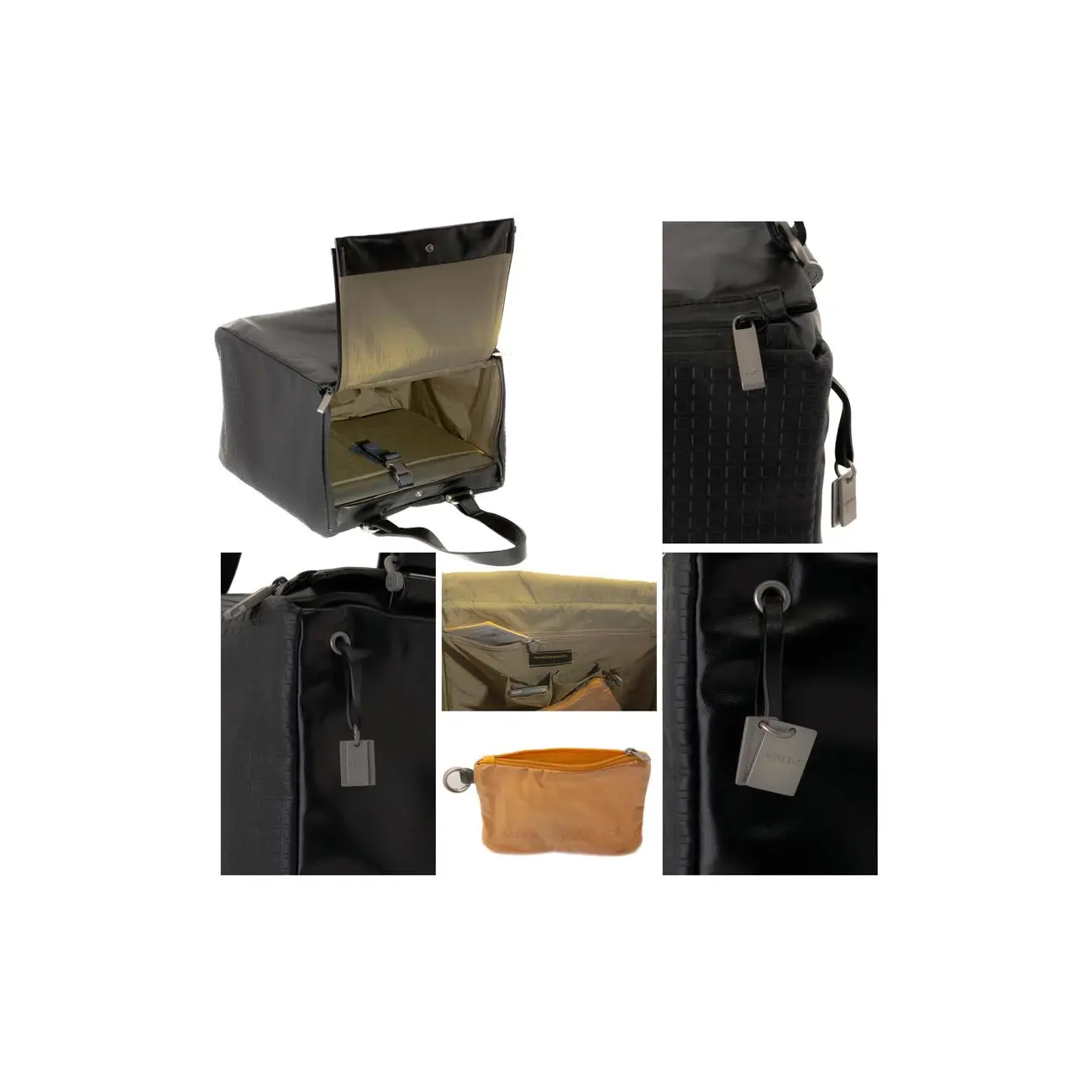 Mandarina Duck Desire Pelle Pferdeleder Koffer Handtasche Sporttasche Henkeltasche Reisetasche Tasche Bag Schwarz 30x29x22 cm (BxHxT) Super Sparpreis