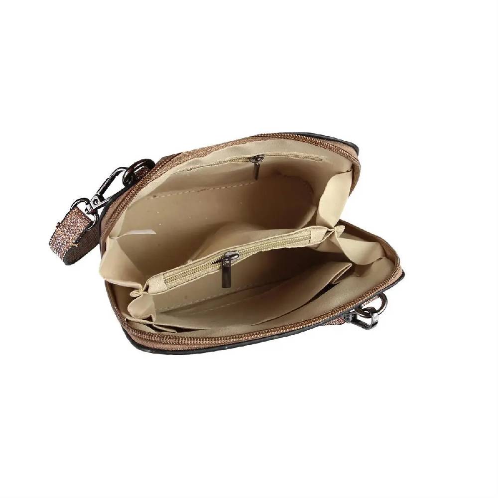 OBC DAMEN TASCHE Umhängetasche MINI CROSSOVER SILBER METALLIC Bag Handtasche Schultertasche Schmucktasche Disco Theatertasche Abendtasche Wochenangebot