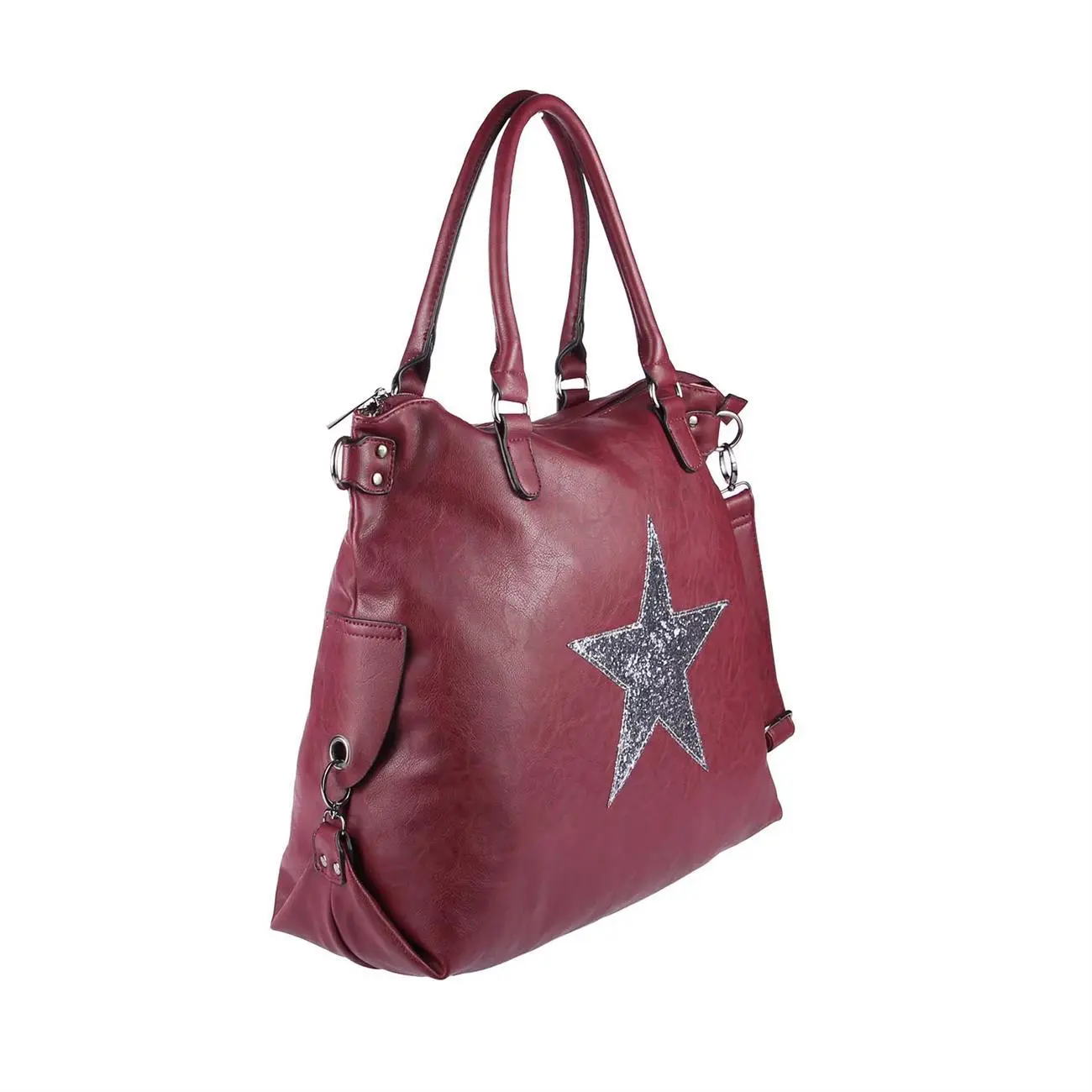OBC ital-design DAMEN STERN TASCHE Shopper XXL DIN-A4 Handtasche Schultertasche Beuteltasche Henkeltasche CrossOver Umhängetasche Kostenlose Rückgabe