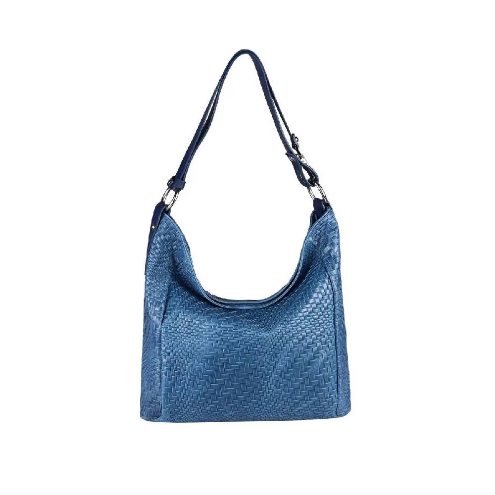 OBC Made in Italy DAMEN TASCHE LEDER DIN-A4 Shopper Schultertasche Umhängetasche Ledertasche Handtasche Henkeltasche Flechtoptik Neueste Stile