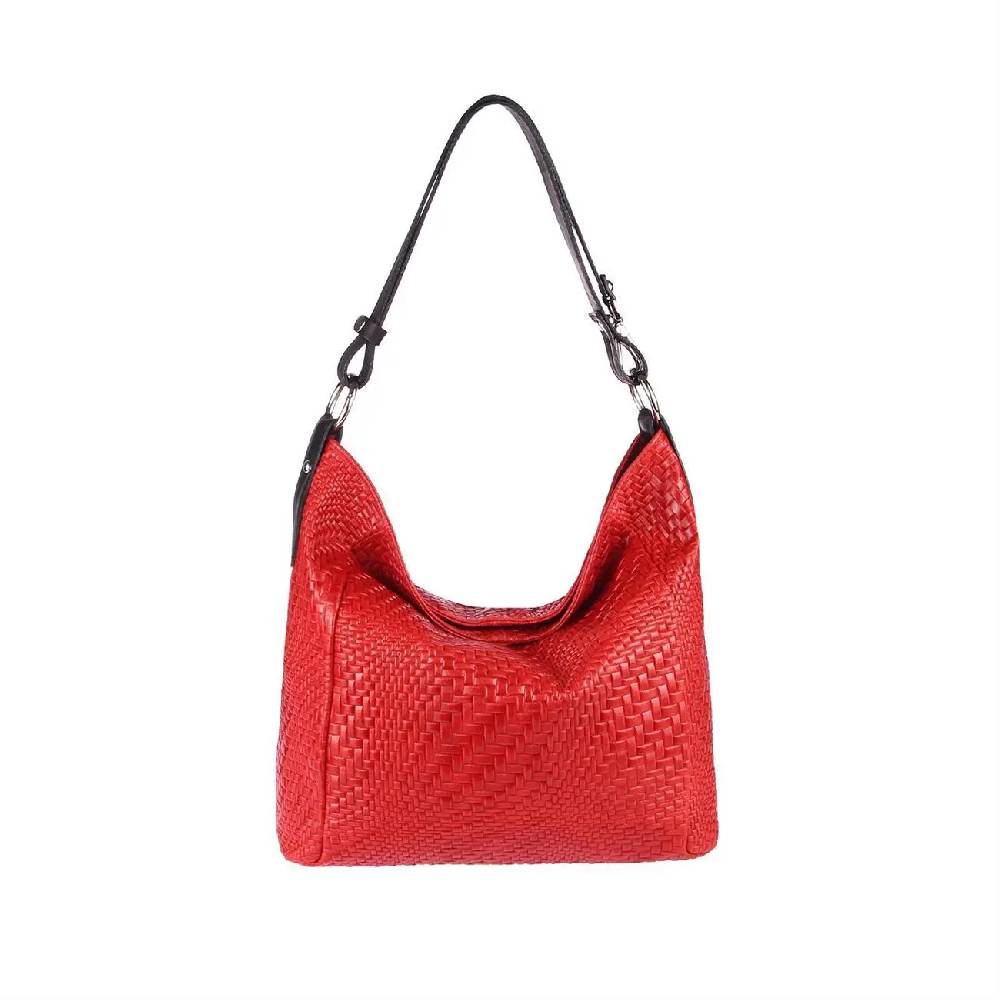 OBC Made in Italy DAMEN TASCHE LEDER DIN-A4 Shopper Schultertasche Umhängetasche Ledertasche Handtasche Henkeltasche Flechtoptik Neueste Stile